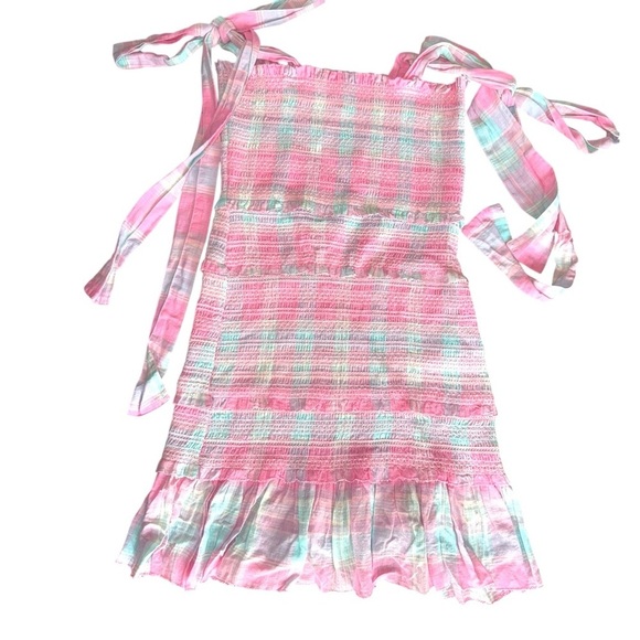 ▶️ Love Shack Fancy ◀️ Pink Plaid Belle Smocked Dress XS - Picture 8 of 14